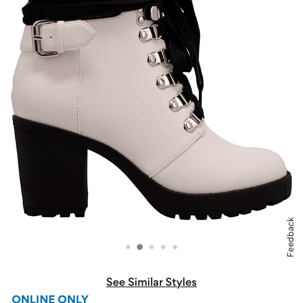 MIA (Doc Marten’s Dup) White Heeled Combat Boots Size 10